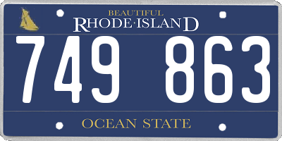 RI license plate 749863