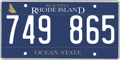 RI license plate 749865
