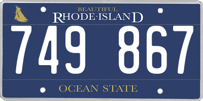 RI license plate 749867