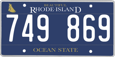 RI license plate 749869