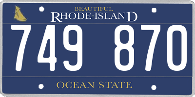 RI license plate 749870