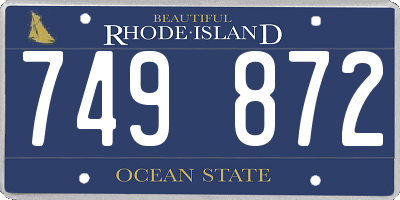 RI license plate 749872