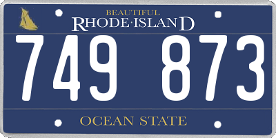 RI license plate 749873