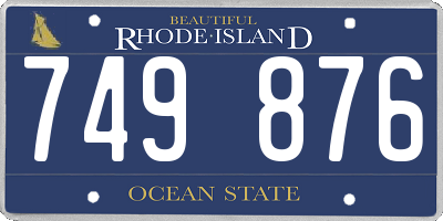 RI license plate 749876
