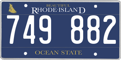 RI license plate 749882
