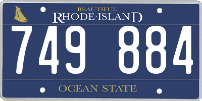 RI license plate 749884