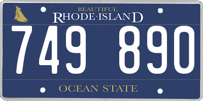 RI license plate 749890