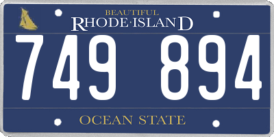 RI license plate 749894