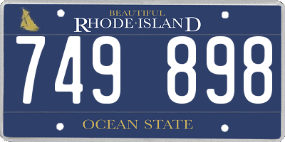 RI license plate 749898