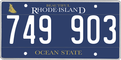RI license plate 749903