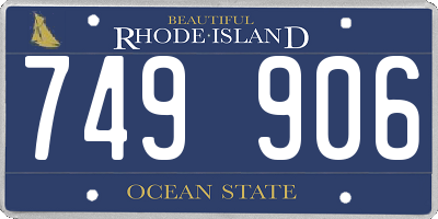 RI license plate 749906