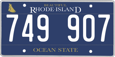 RI license plate 749907