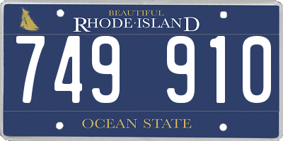 RI license plate 749910