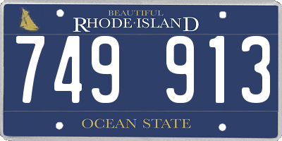 RI license plate 749913