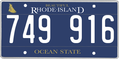 RI license plate 749916