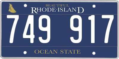RI license plate 749917