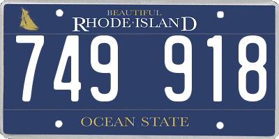 RI license plate 749918