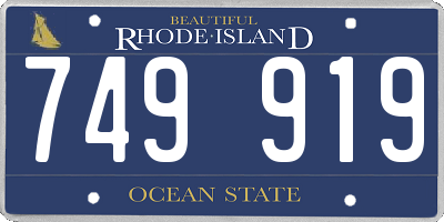 RI license plate 749919