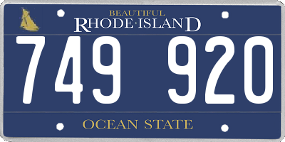 RI license plate 749920