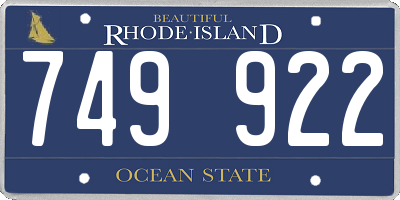 RI license plate 749922