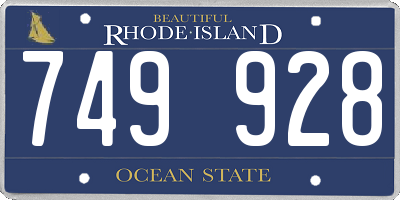 RI license plate 749928