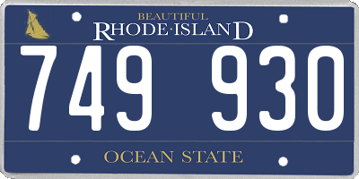 RI license plate 749930