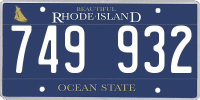 RI license plate 749932