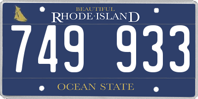 RI license plate 749933