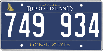 RI license plate 749934