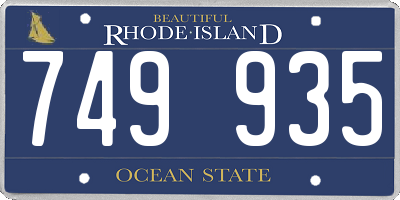 RI license plate 749935