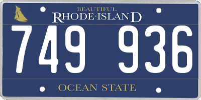 RI license plate 749936