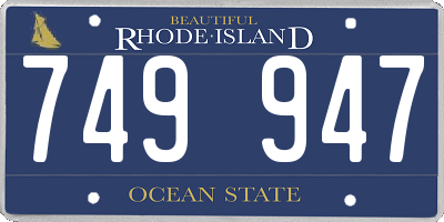 RI license plate 749947