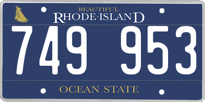 RI license plate 749953