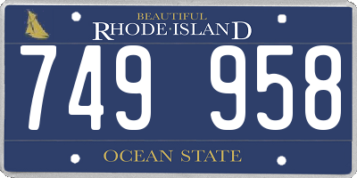 RI license plate 749958