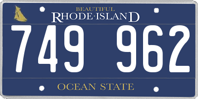 RI license plate 749962