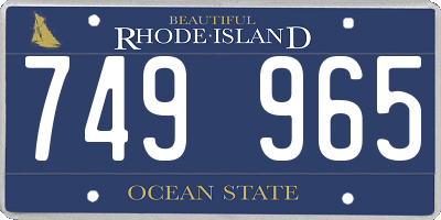 RI license plate 749965
