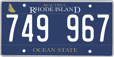 RI license plate 749967