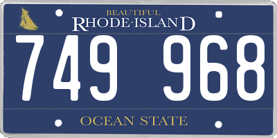 RI license plate 749968