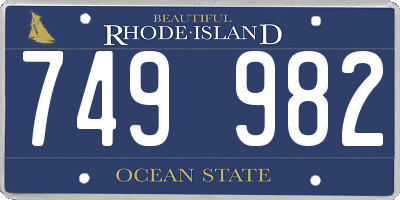 RI license plate 749982