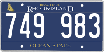 RI license plate 749983