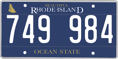 RI license plate 749984