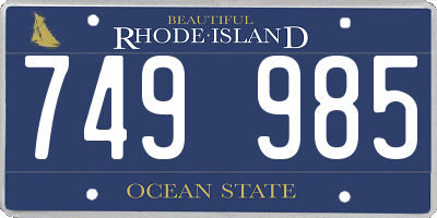 RI license plate 749985