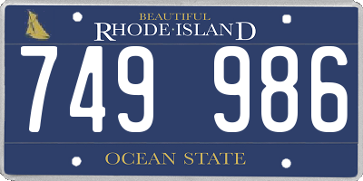 RI license plate 749986