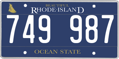 RI license plate 749987