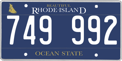 RI license plate 749992