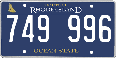 RI license plate 749996