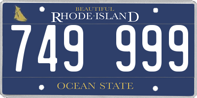 RI license plate 749999