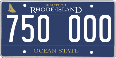 RI license plate 750000