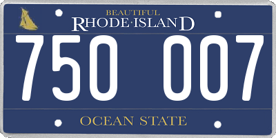 RI license plate 750007