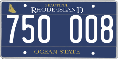 RI license plate 750008